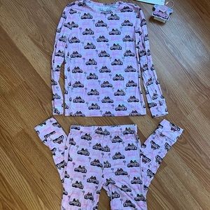 Posh Peanut Cruisin Barbie two piece longsleeve pajamas 10-12 youth